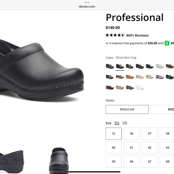 Dansko Box Clogs, Black Leather,  Size 41 - Picture 1 of 7